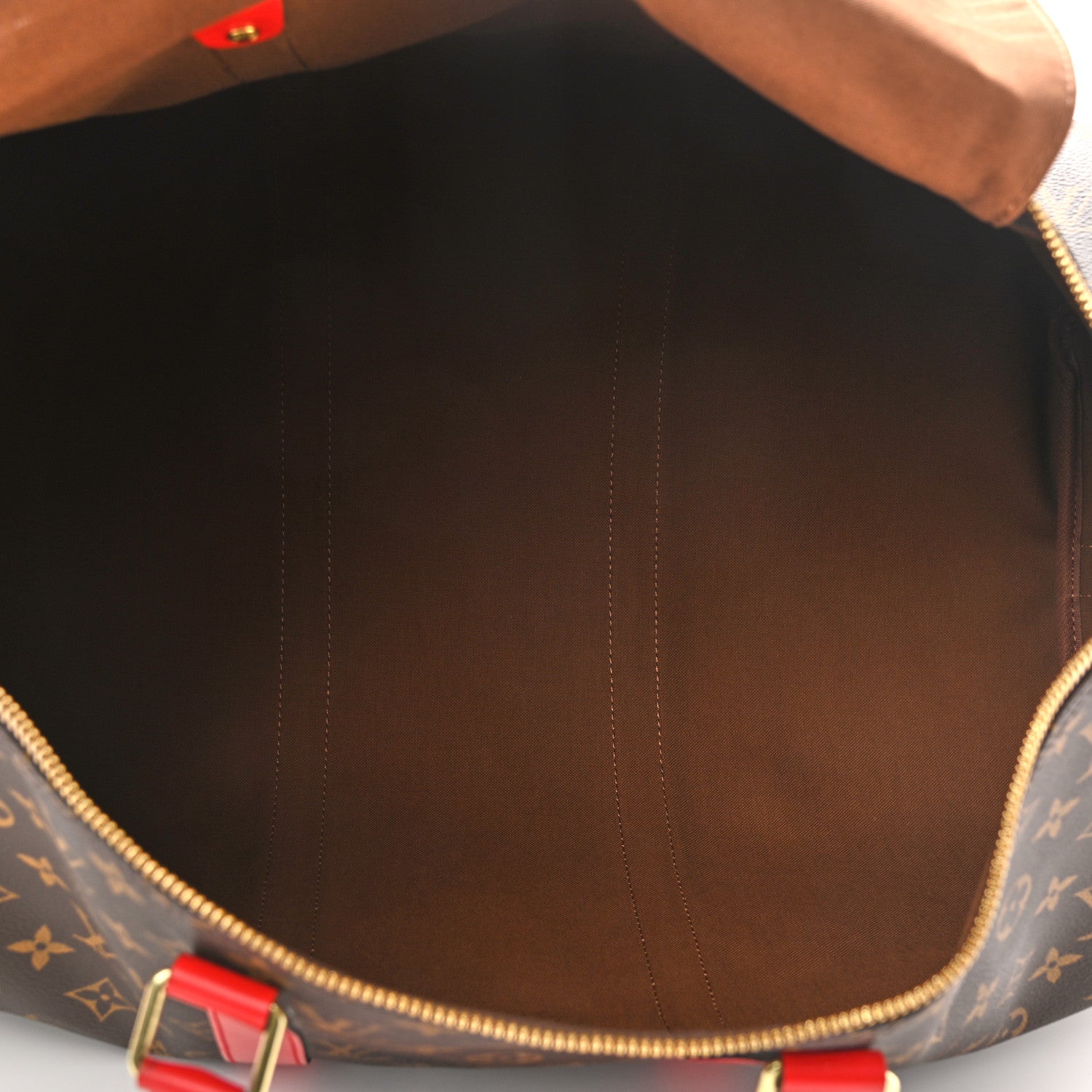 Louis Vuitton Calfskin Monogram Keepall Bandouliere 50 Coquelicot 5 of 10