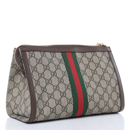 Gucci GG Supreme Monogram Web Large Ophidia Cosmetic Case Beige New Acero 3 of 8