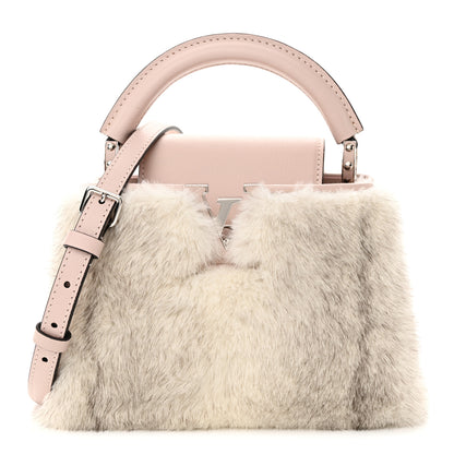 Louis Vuitton Mink Calfskin Goatskin Capucines Mini Silver Snow Grey Rosewater Pink 1 of 10