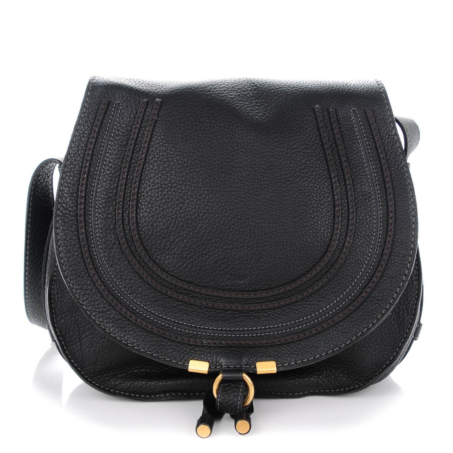 Chloe Calfskin Medium Marcie Round Crossbody Bag Black 1 of 8