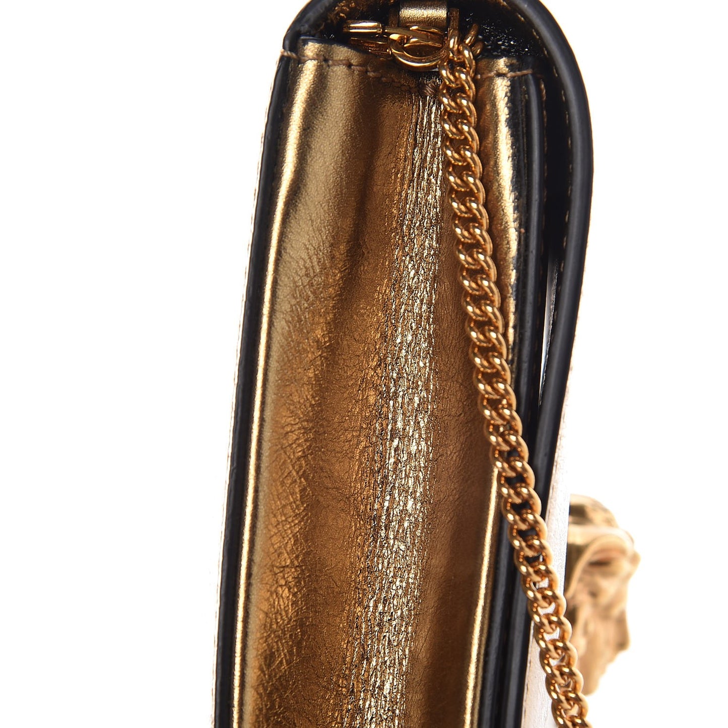 Metallic Calfskin Palazzo Chain Evening Bag Gold