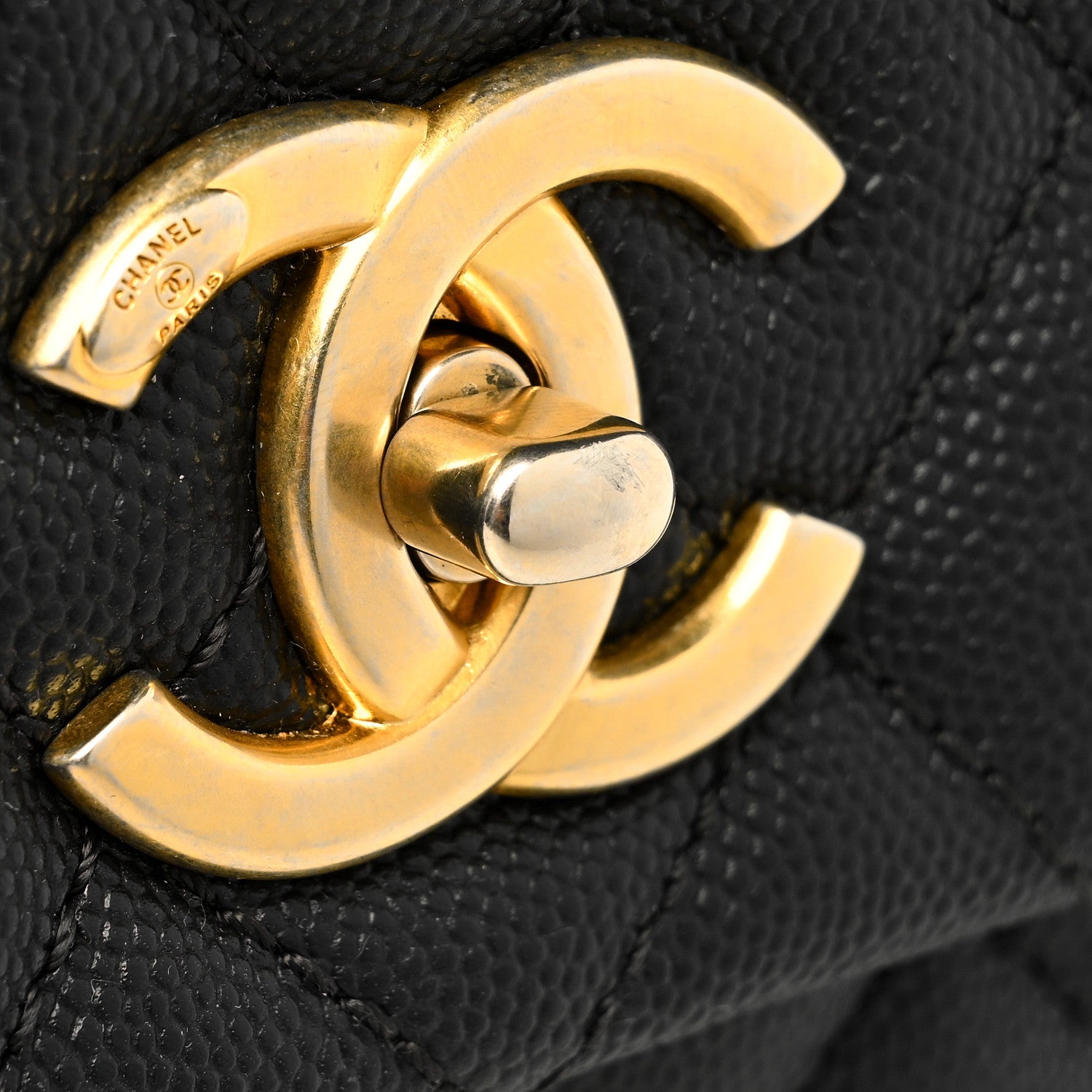 Chanel Caviar Lizard Embossed Quilted Small Coco Handle Flap Black 13 of 13