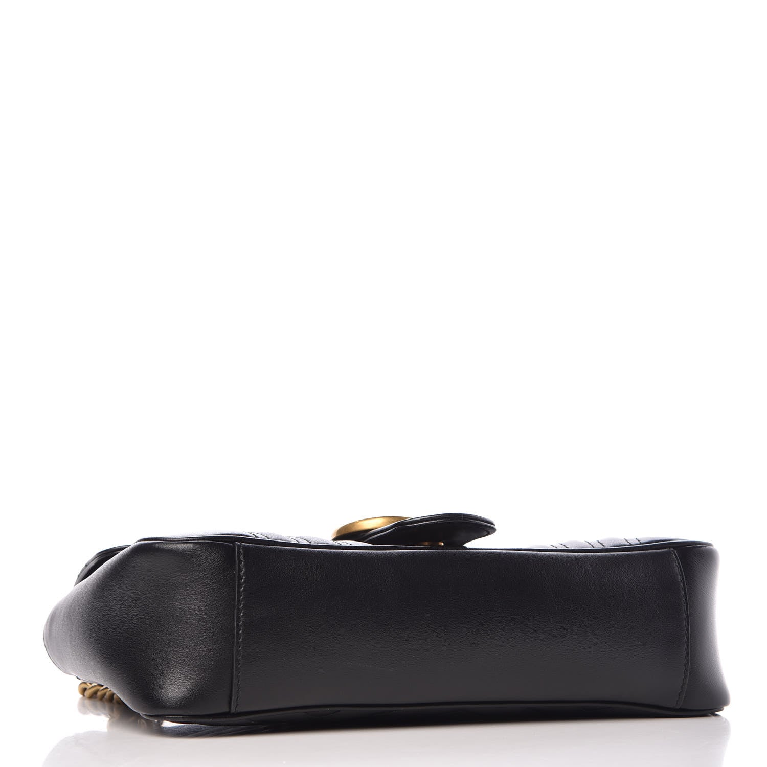 Gucci Calfskin Matelasse Small GG Marmont Shoulder Bag Black 4 of 10