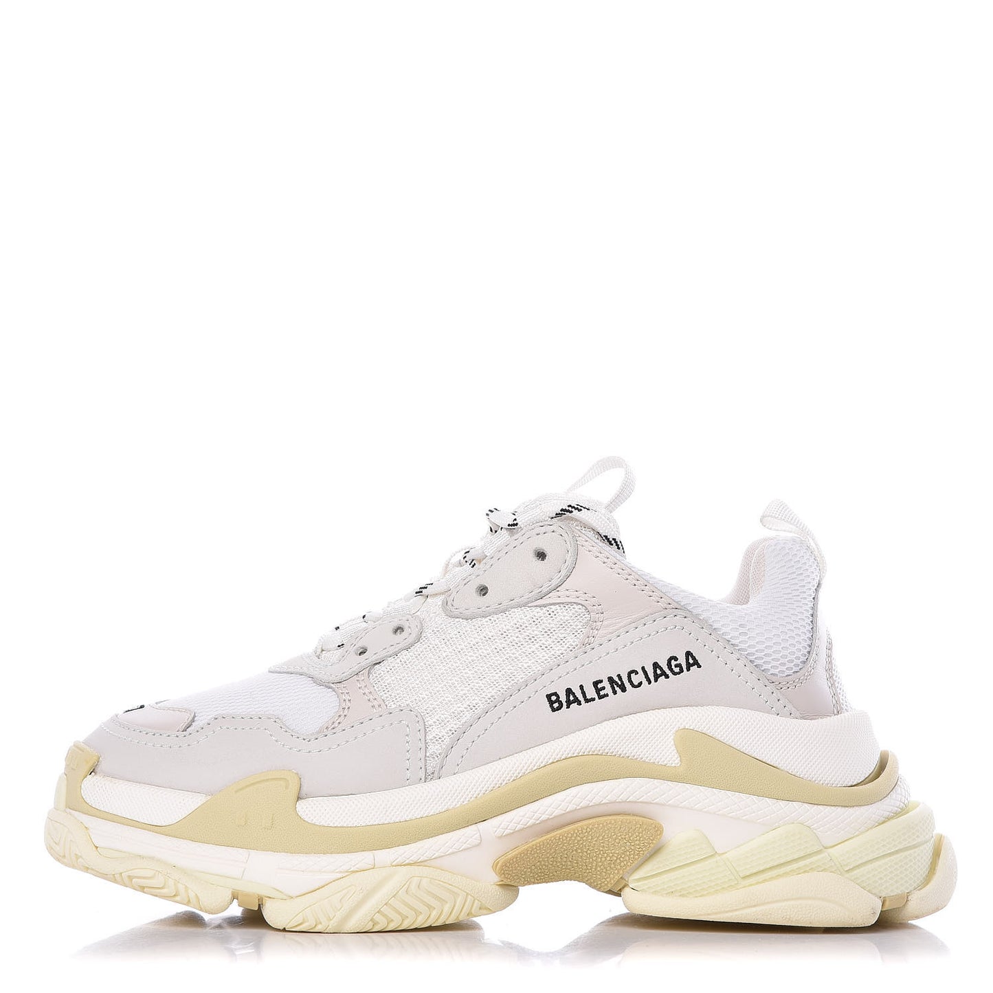 Fabric Mesh Womens Triple S Sneakers 37 White