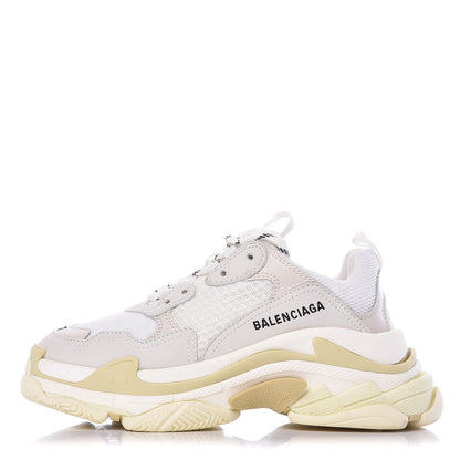 Balenciaga Fabric Mesh Womens Triple S Sneakers 37 White 1 of 14