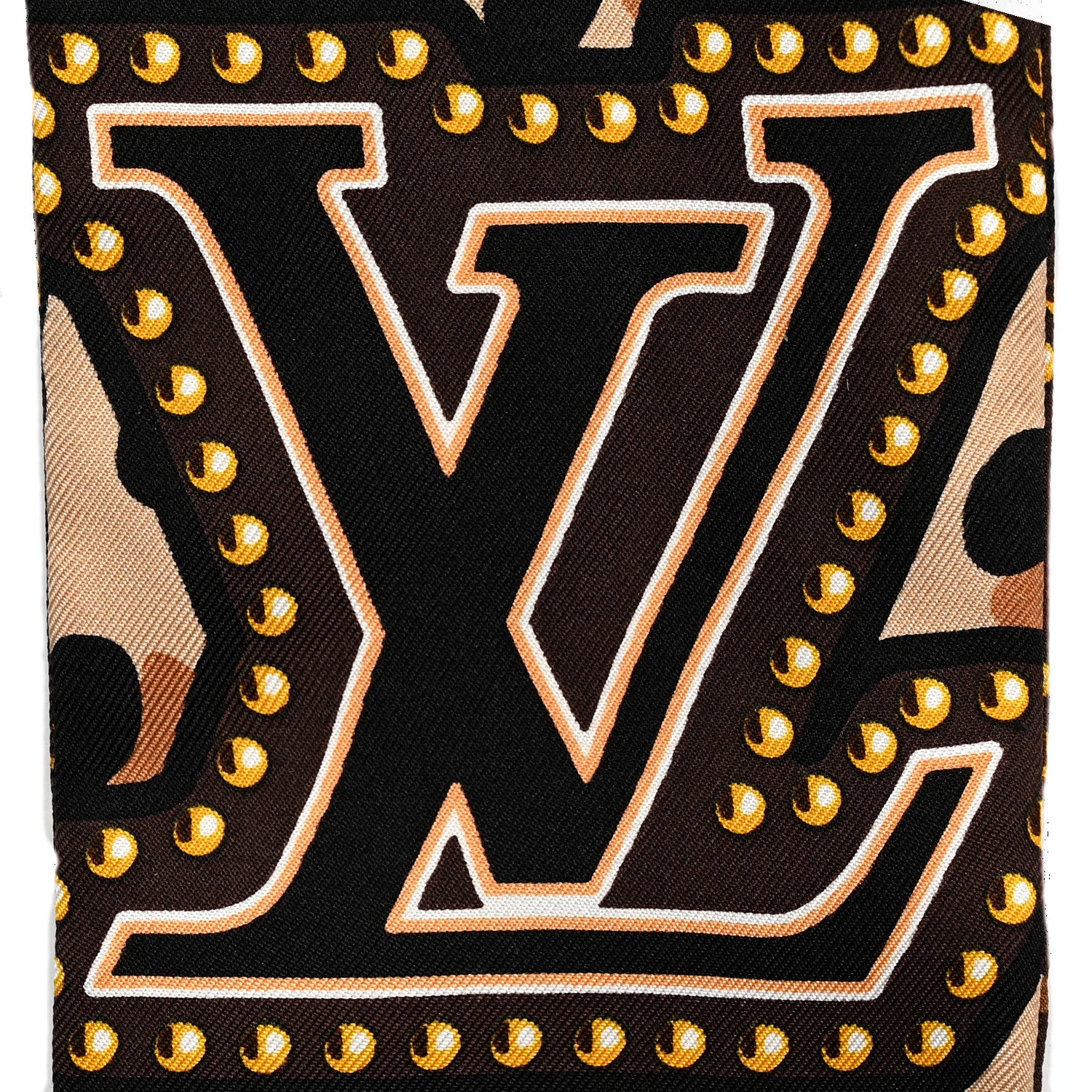 Louis Vuitton Silk Monogram LV World Bandeau Brown 2 of 4