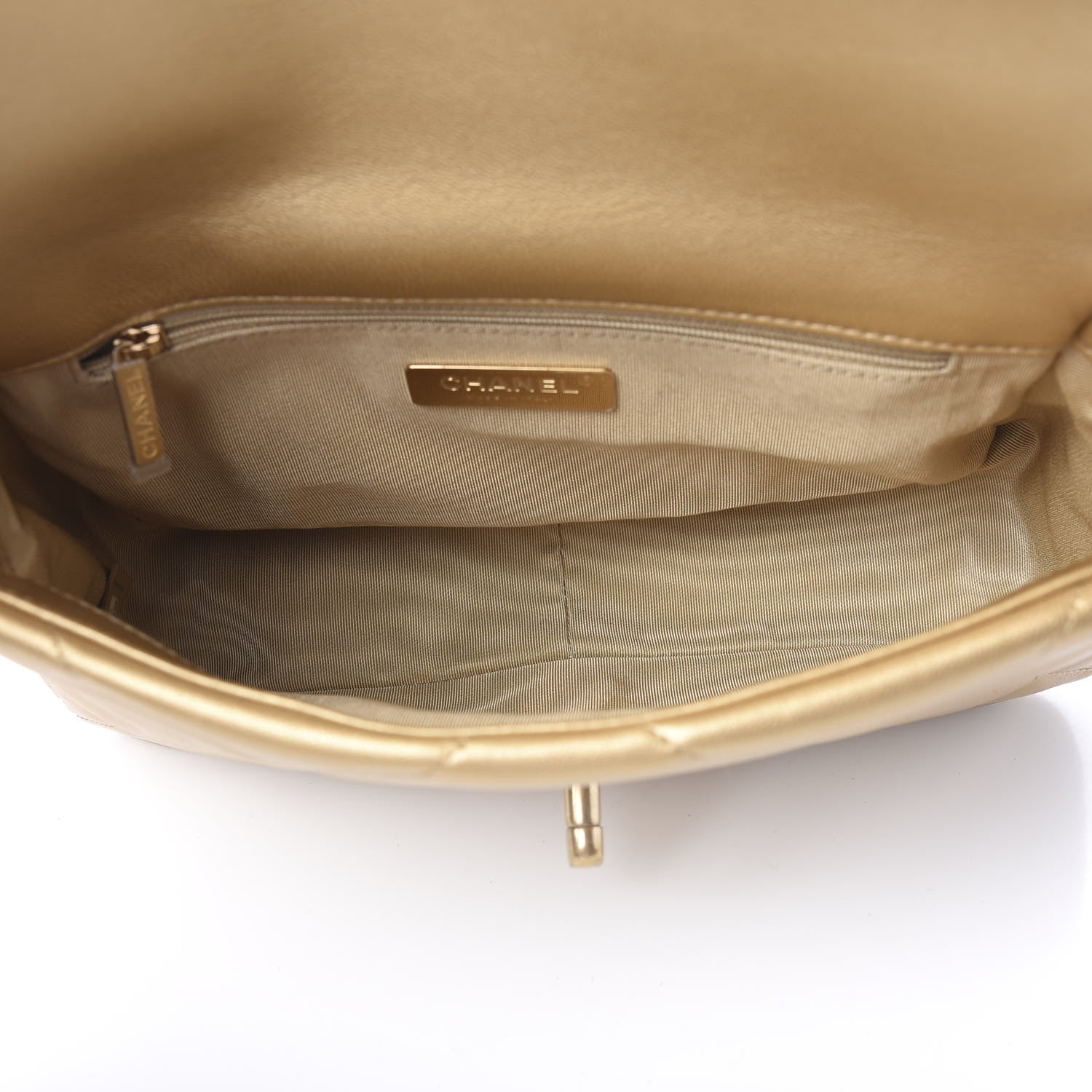Chanel Metallic Goatskin Quilted Medium 19 Flap Gold 4 of 10