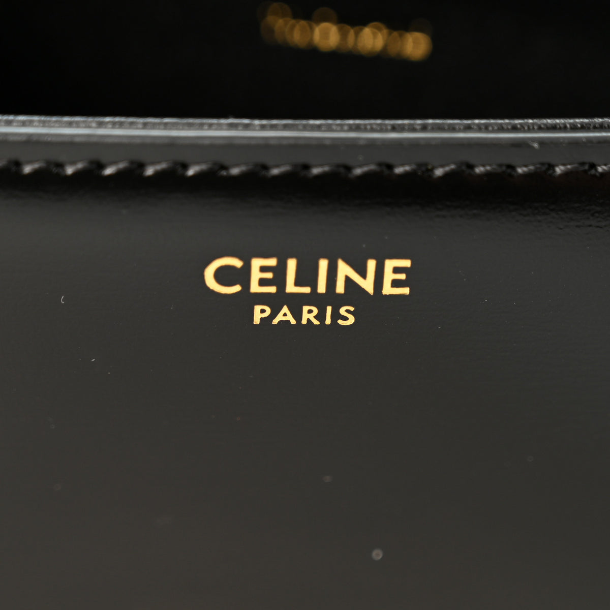 Shiny Calfskin Triomphe Chain Shoulder Bag Black