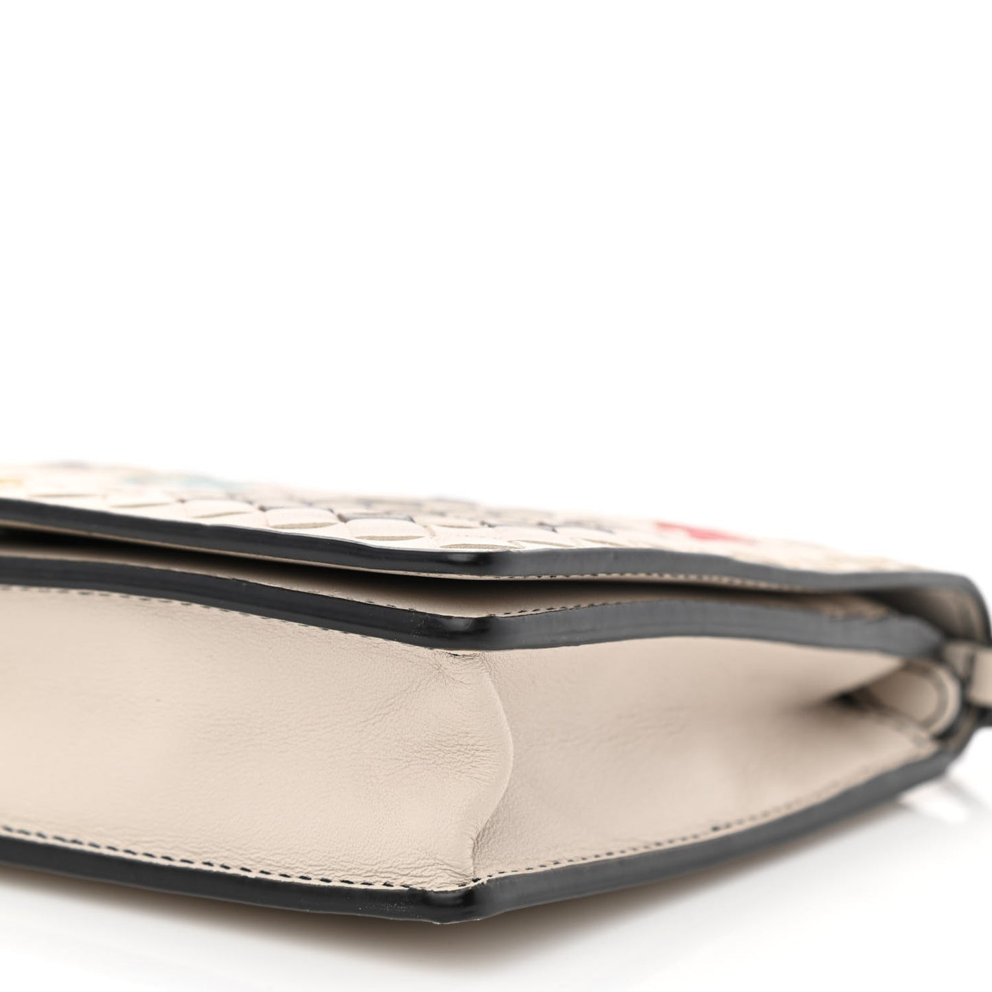 Nappa Intrecciato Chain Wallet Mist Abstract