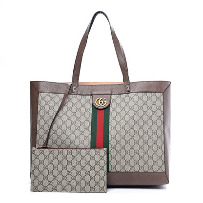 Gucci X DISNEY GG Supreme Monogram Web Three Little Pigs Large Ophidia Tote Beige New Acero 1 of 16
