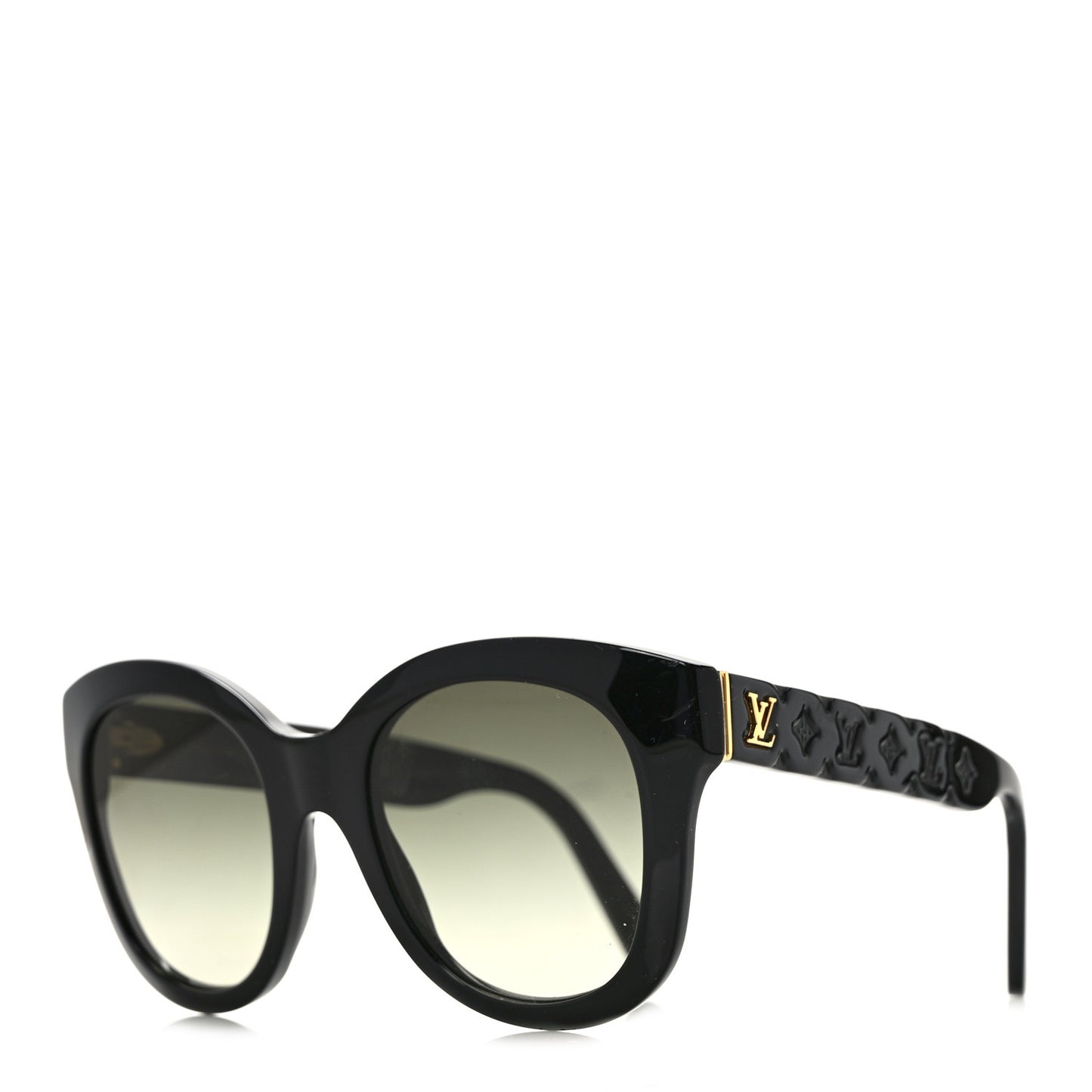 Acetate LV Empreinte Light Round Sunglasses Z1879W Black