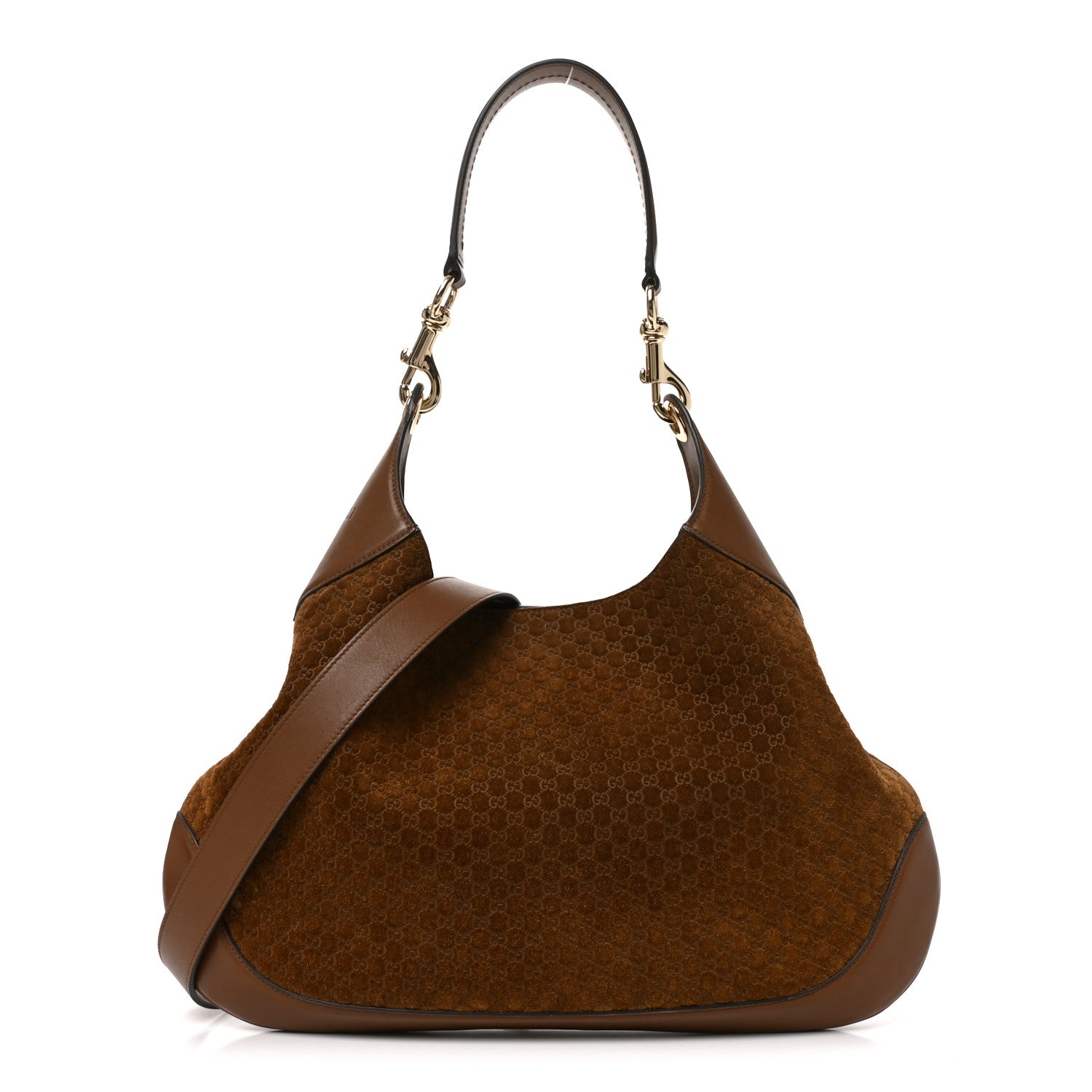 Gucci GG Suede B Medium Shoulder Bag Brown 1 of 11