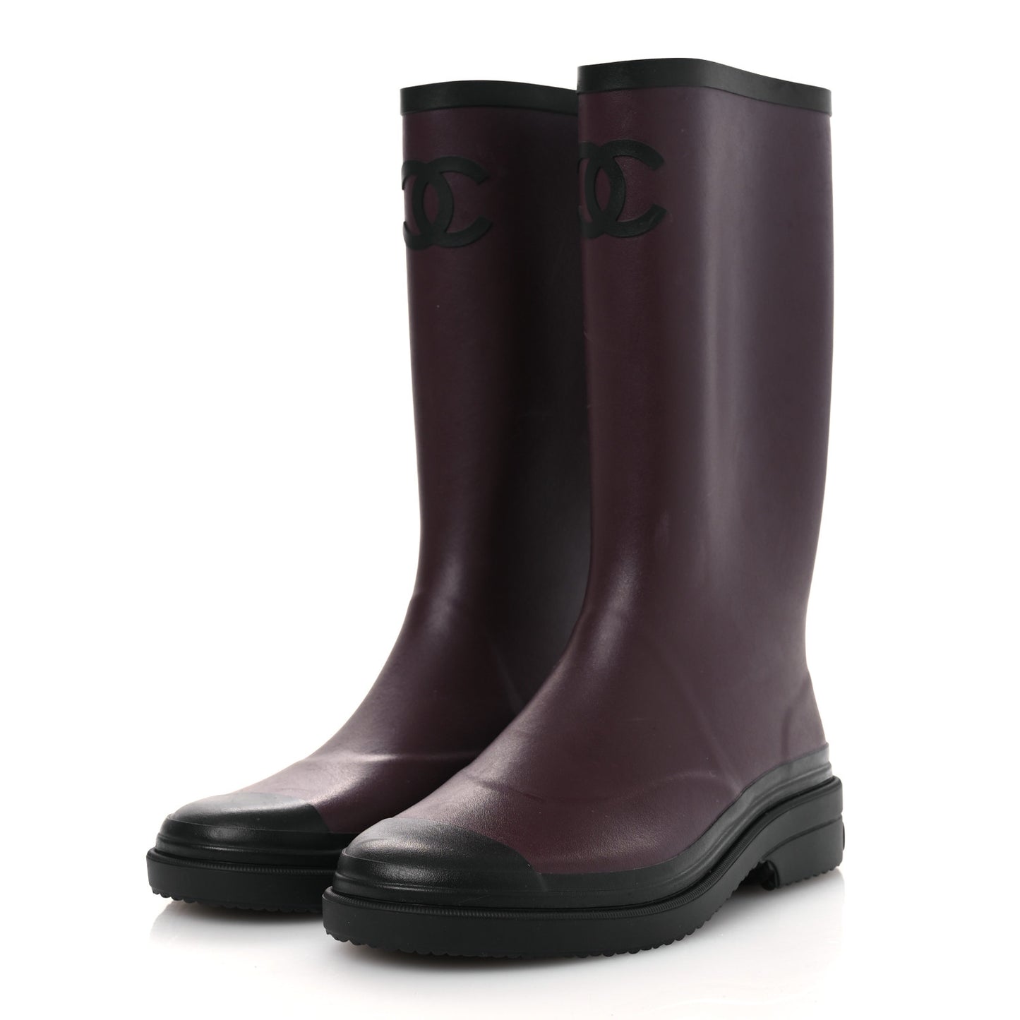 Caoutchouk CC High Boots 41 Dark Burgundy Black