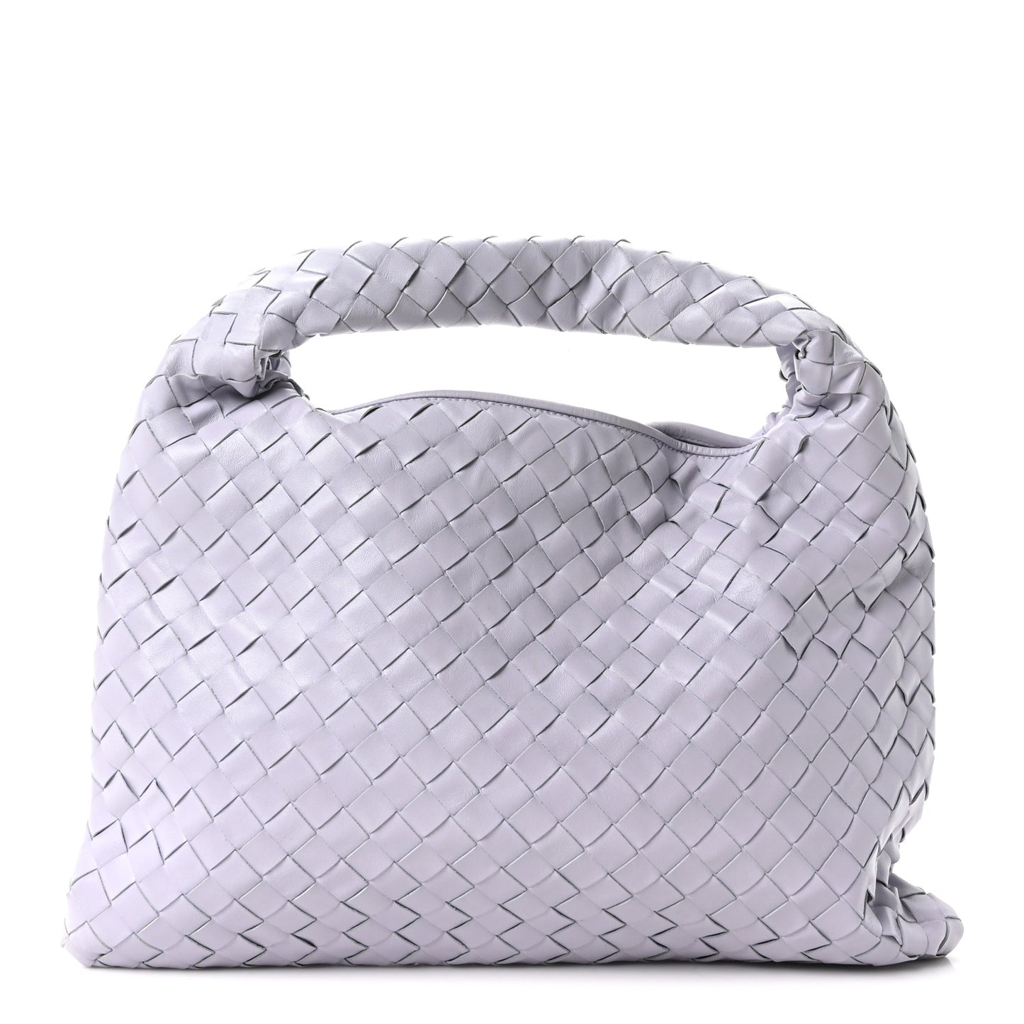 Calfskin Intrecciato Small Hop Oyster Lilac