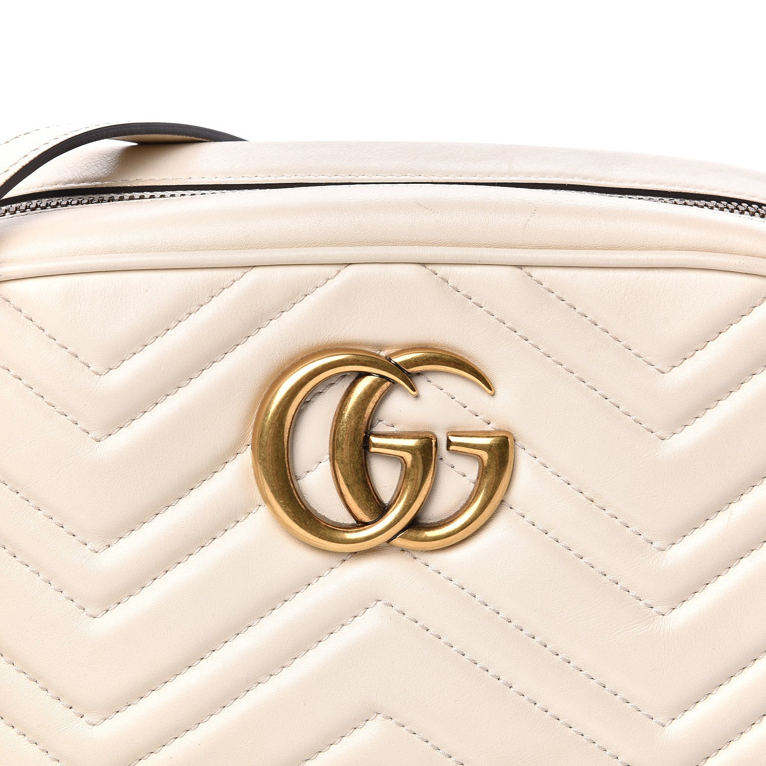 Gucci Calfskin Matelasse Small GG Marmont Chain Shoulder Bag White 14 of 14