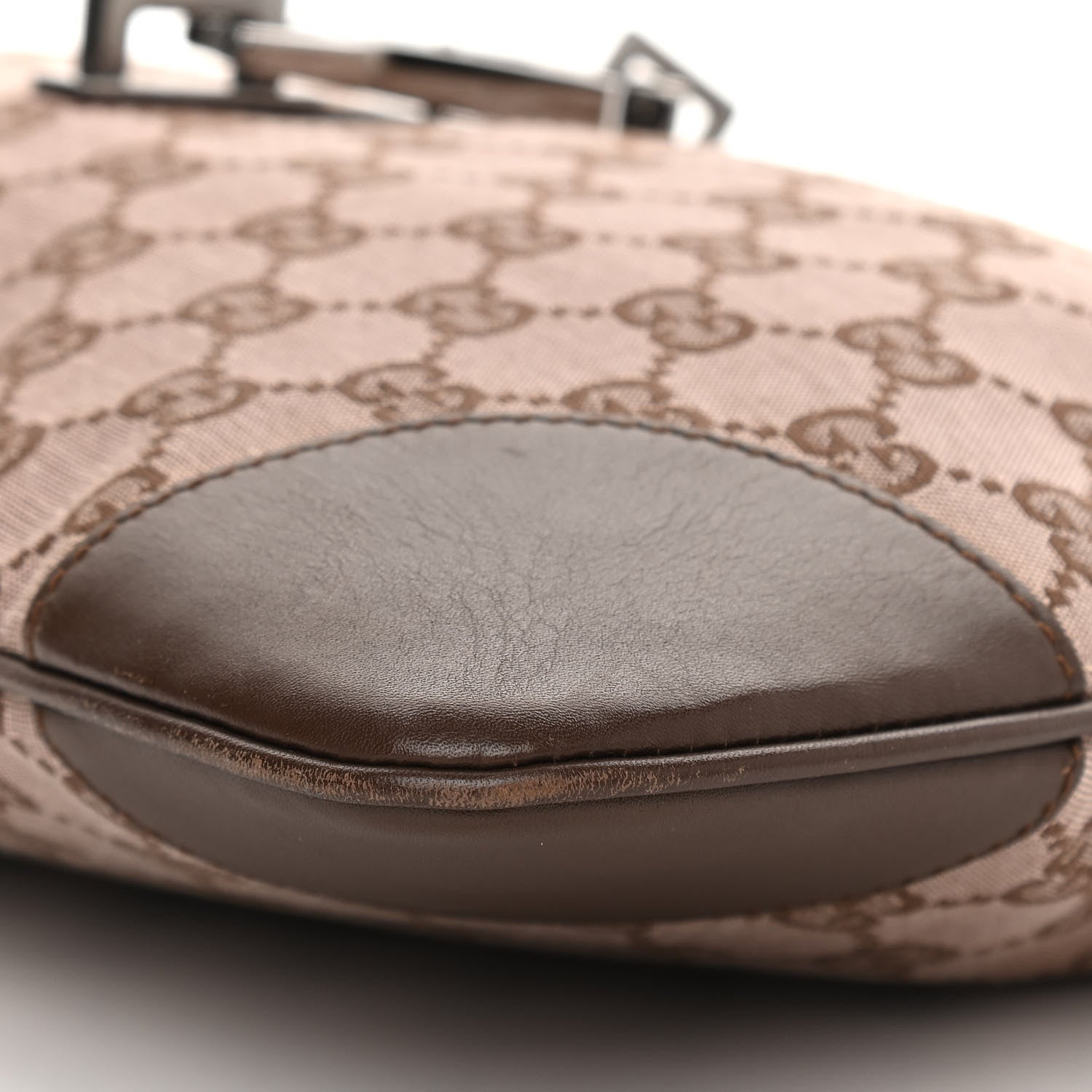 Gucci Monogram Lobster Clasp Jackie O Hobo Brown 10 of 12