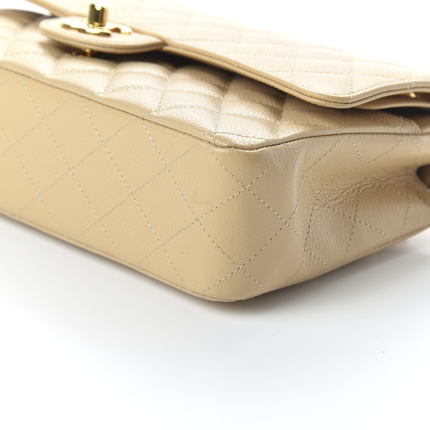 Chanel Caviar Quilted Medium Double Flap Beige Clair 7 of 11