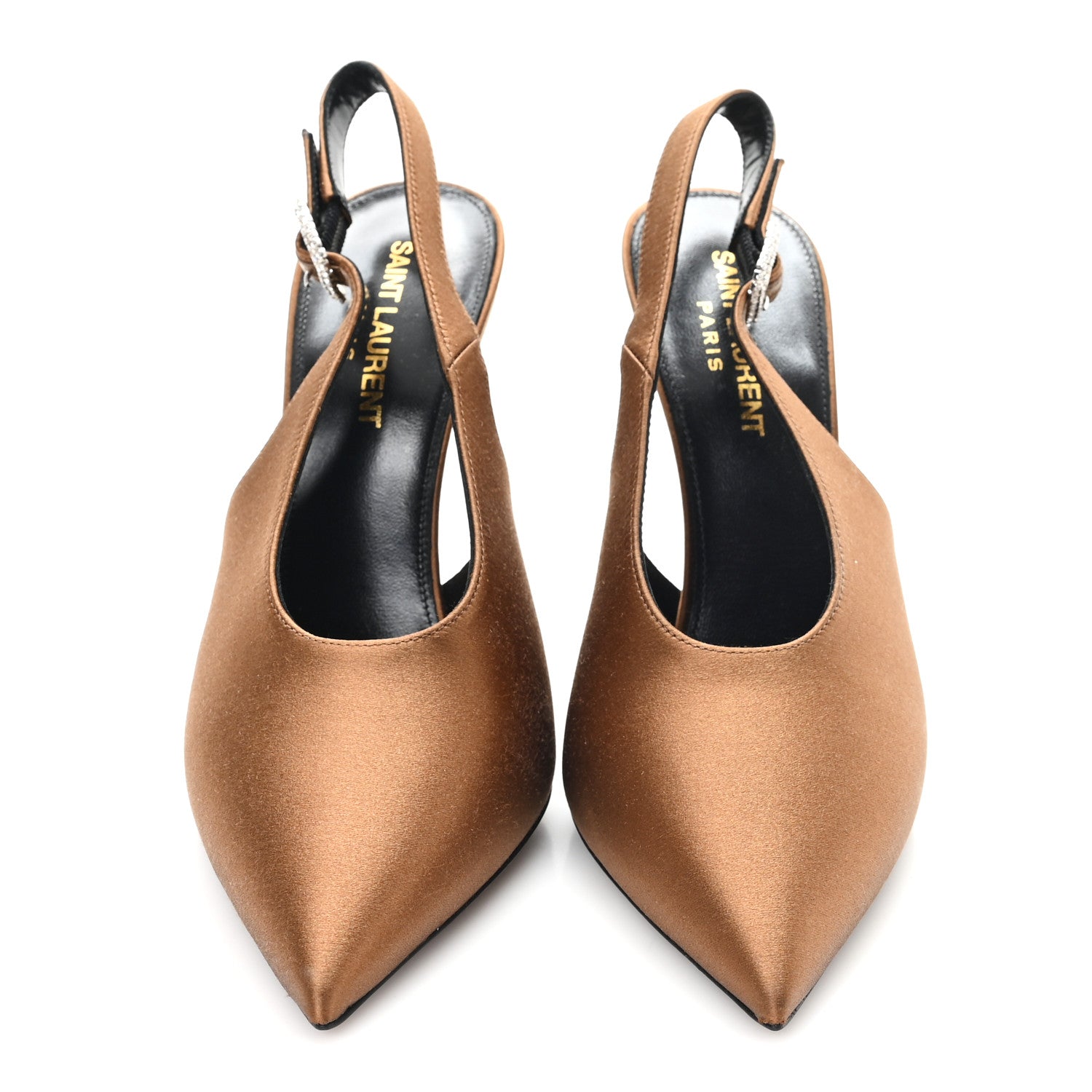 Saint Laurent Silk Satin Yasmeen 115 Slingback Pumps 36.5 Alpen Mou 3 of 10