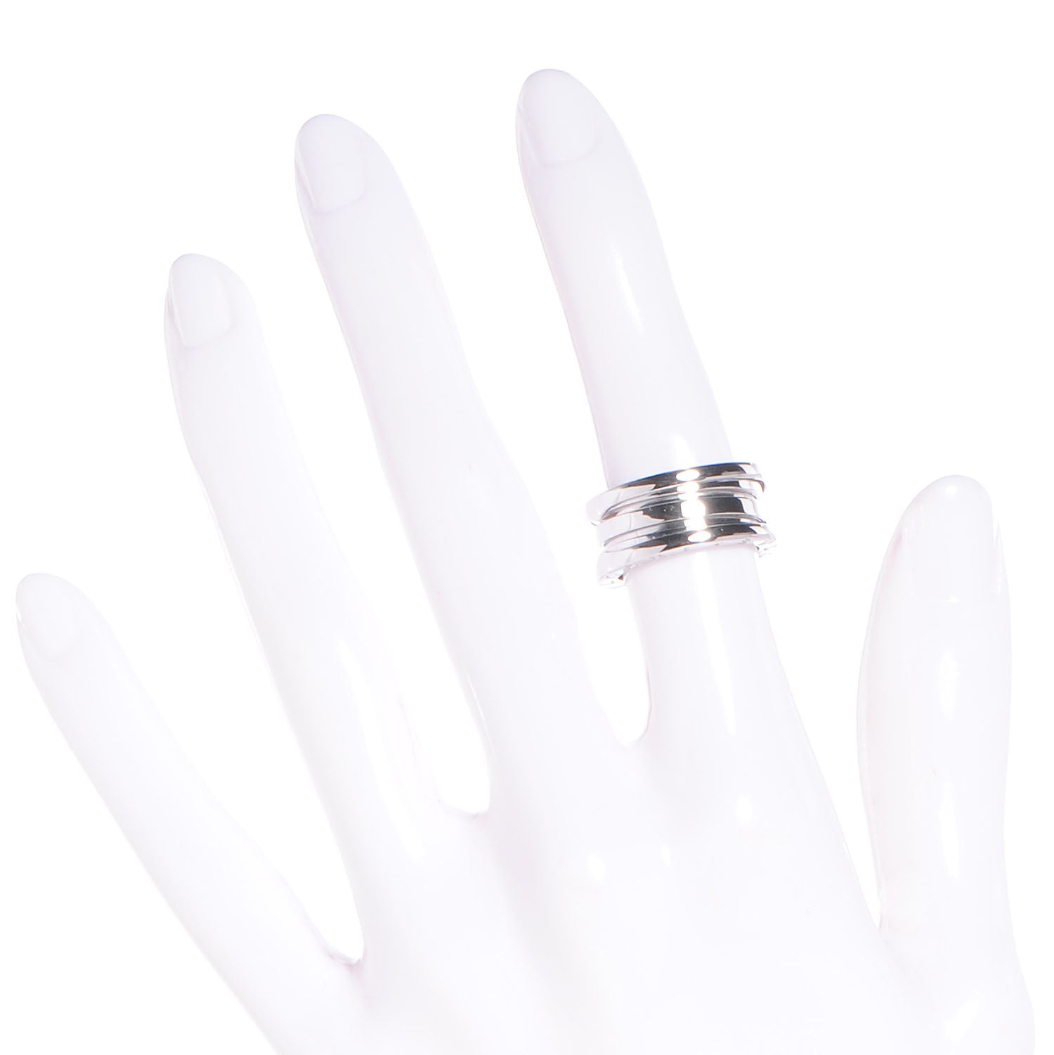 Bulgari 18K White Gold B.Zero1 Three-Band Ring 49 5 2 of 5
