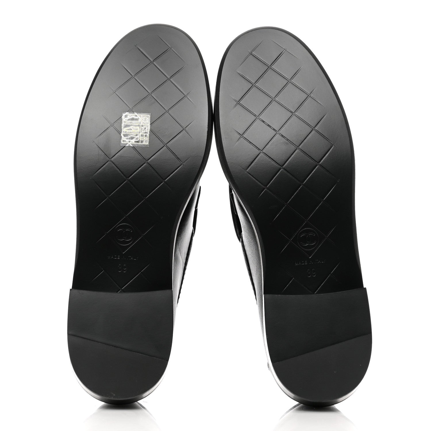 Chanel Lambskin Quilted CC Turnlock Loafers 39 Black 5 of 9