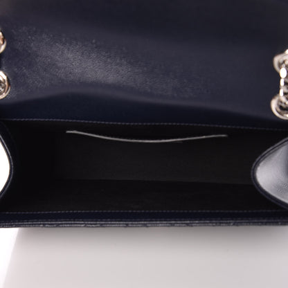Saint Laurent Grain De Poudre Textured Mixed Matelasse Triquilt Medium Monogram Satchel Deep Marine 5 of 7