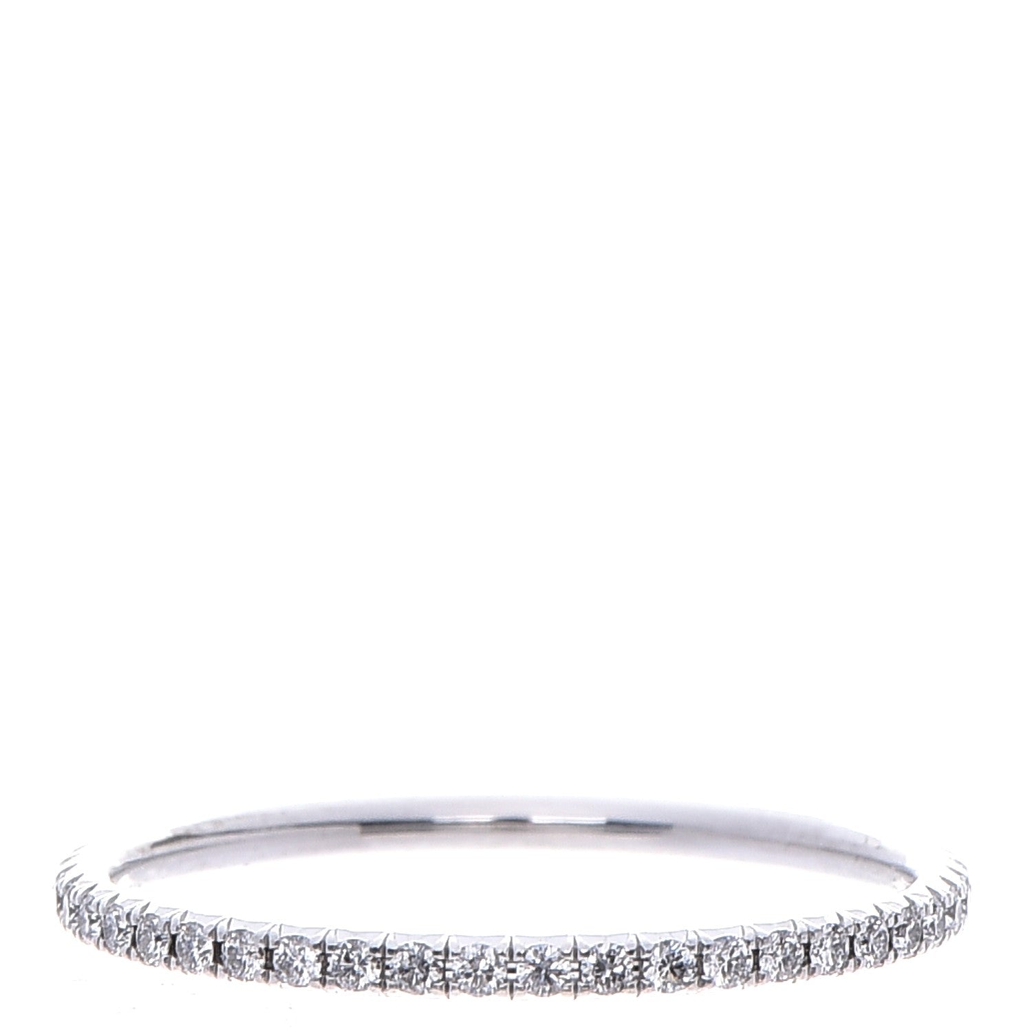 Tiffany 18K White Gold Diamond Metro Ring 7.5 3 of 5