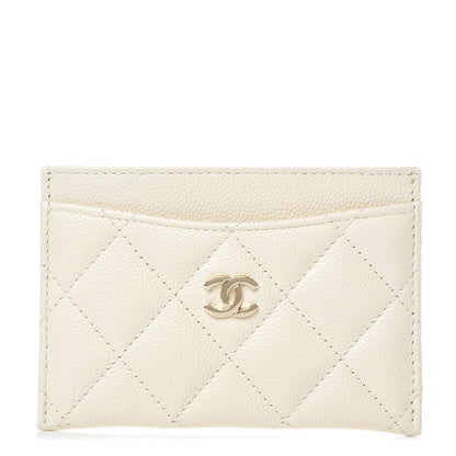 Chanel Caviar Quilted Card Holder White 1 of 9