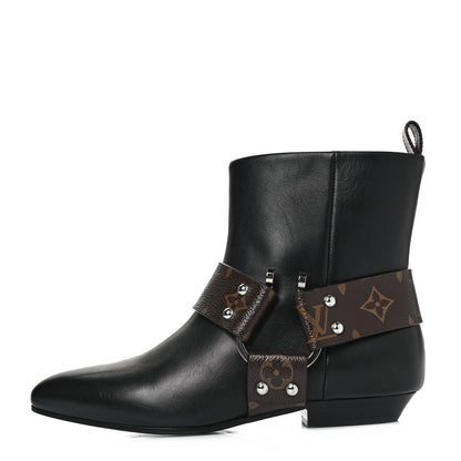Louis Vuitton Calfskin Monogram Rhapsody Ankle Boots 36.5 Black 1 of 7