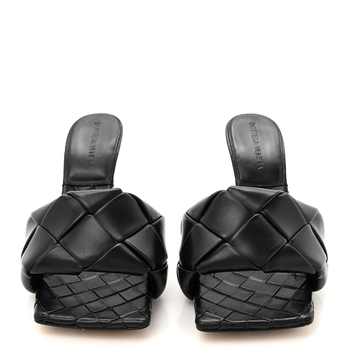 Nappa Maxi Intrecciato Lido Mule Sandals 37 Black