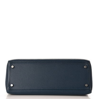 Hermes Taurillon Clemence Kelly Retourne 32 Bleu De Prusse 7 of 32