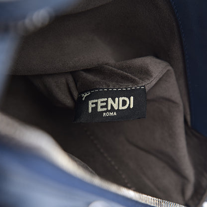 Fendi Calfskin Flowerland Studded Dotcom Satchel Blue 8 of 17