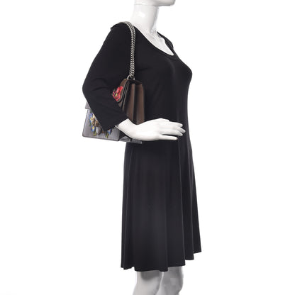 Gucci Calfskin Web Floral Embroidered Medium Dionysus Shoulder Bag New Acero 2 of 9