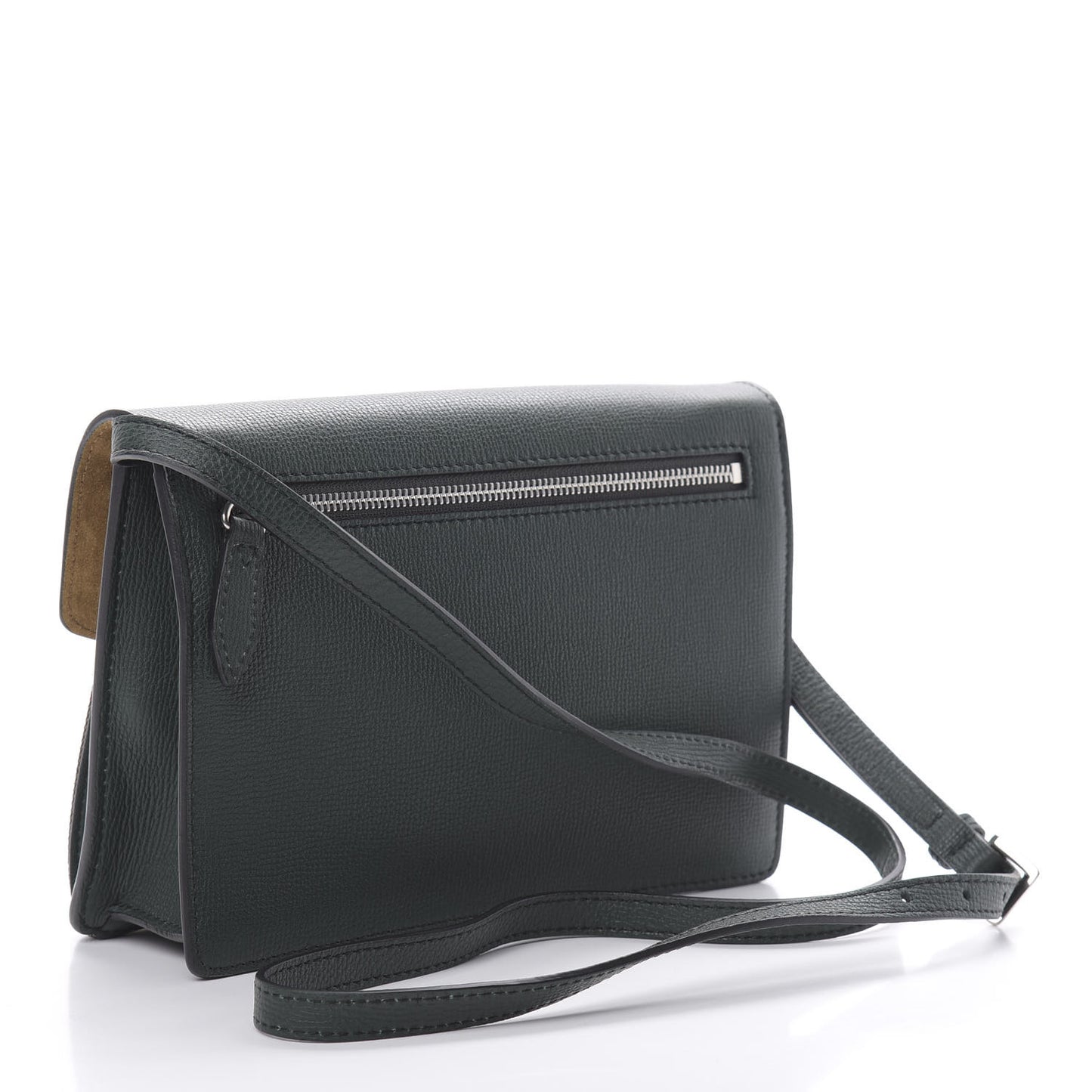 Derby Calfskin House Check Small Macken Crossbody Bag Dark Bottle Green