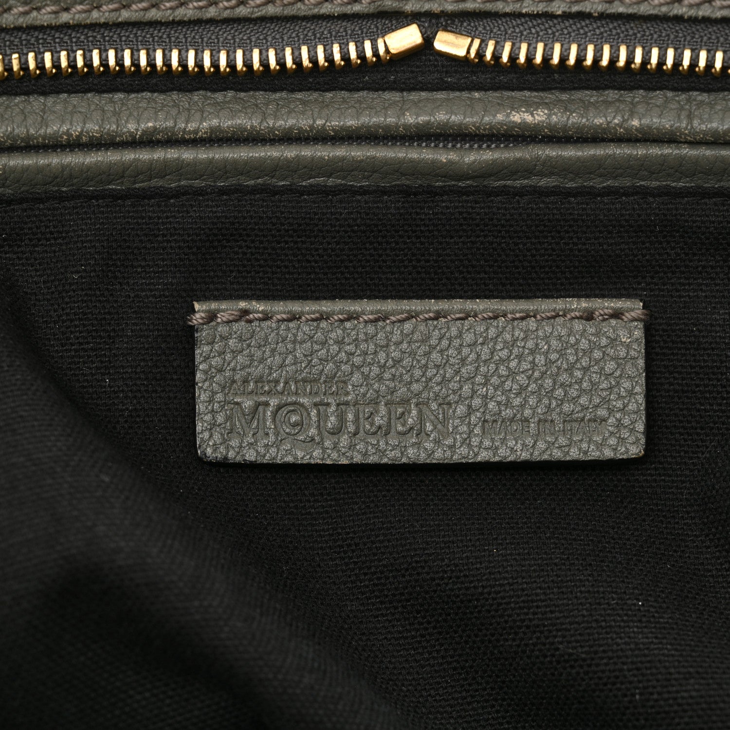 Alexander McQueen Pebbled Calfskin Large Skull Padlock Zip Around Tote Dark Grey 6 of 15