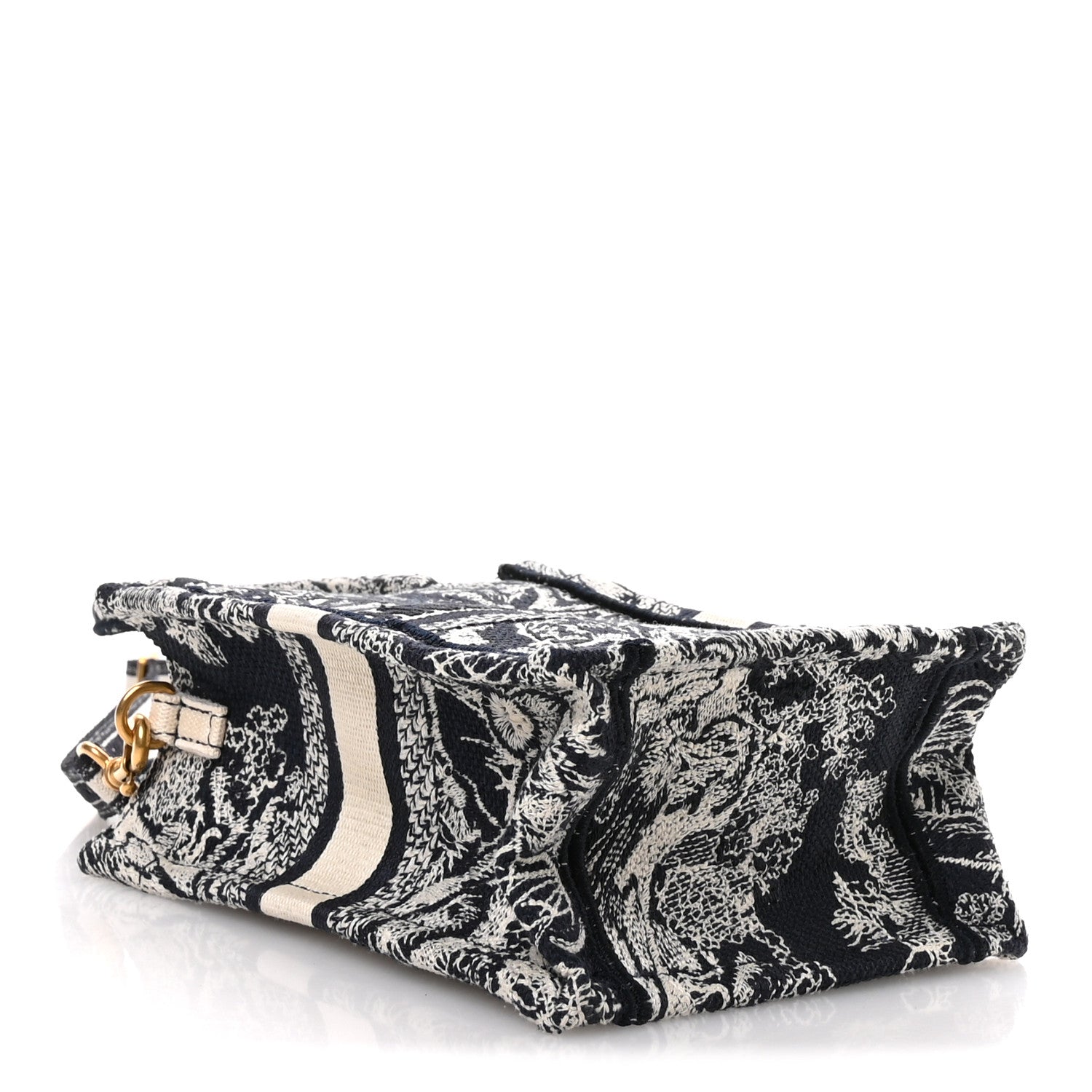 Christian Dior Canvas Toile de Jouy Reverse Embroidered Mini Book Tote Phone Bag Blue 4 of 10