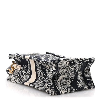 Christian Dior Canvas Toile de Jouy Reverse Embroidered Mini Book Tote Phone Bag Blue 4 of 10