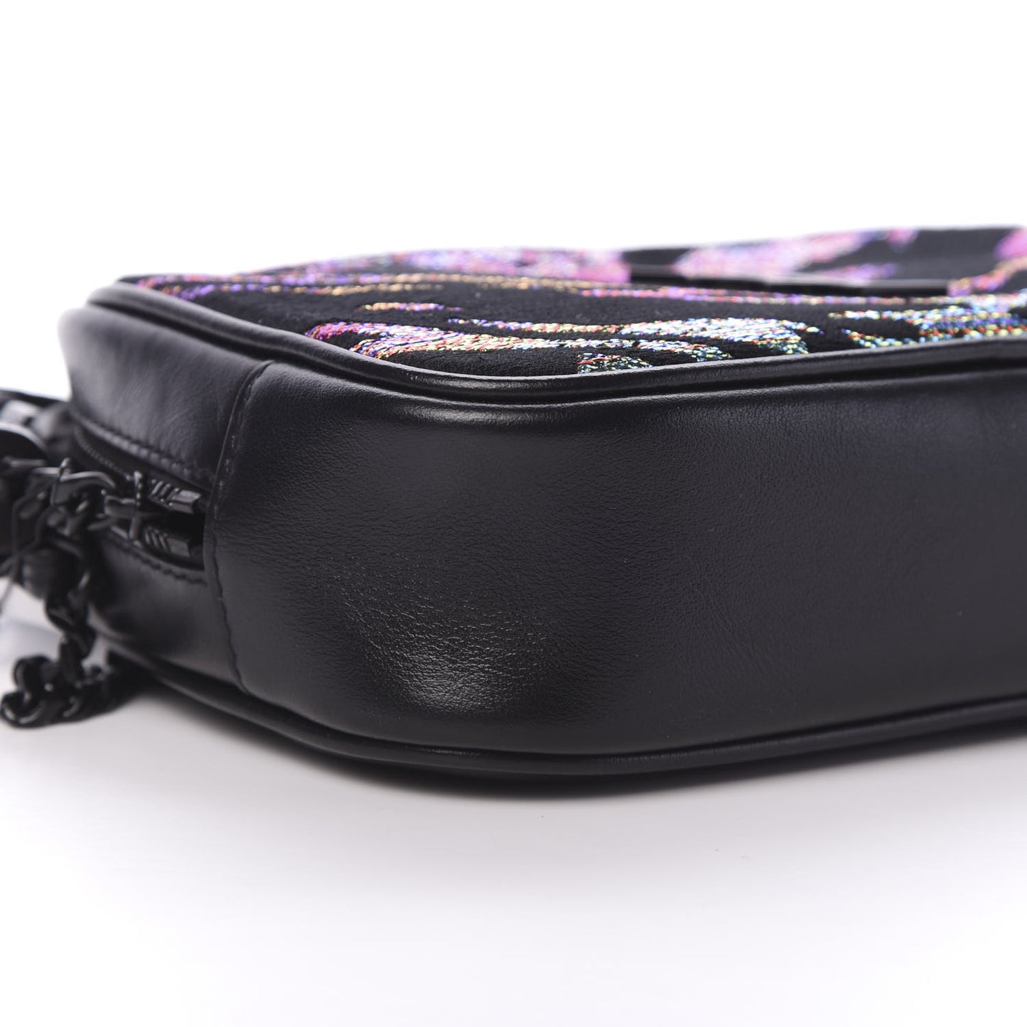 Calfskin Tiger Burnout Monogram Lou Camera Bag Black