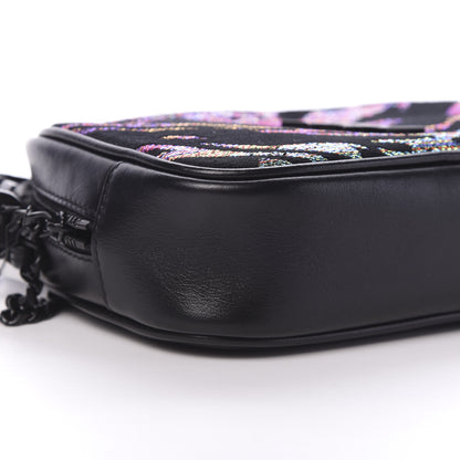 Saint Laurent Calfskin Tiger Burnout Monogram Lou Camera Bag Black 7 of 9