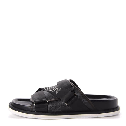 Louis Vuitton Monogram Eclipse Mens Honolulu Mule 9 Black 1 of 10