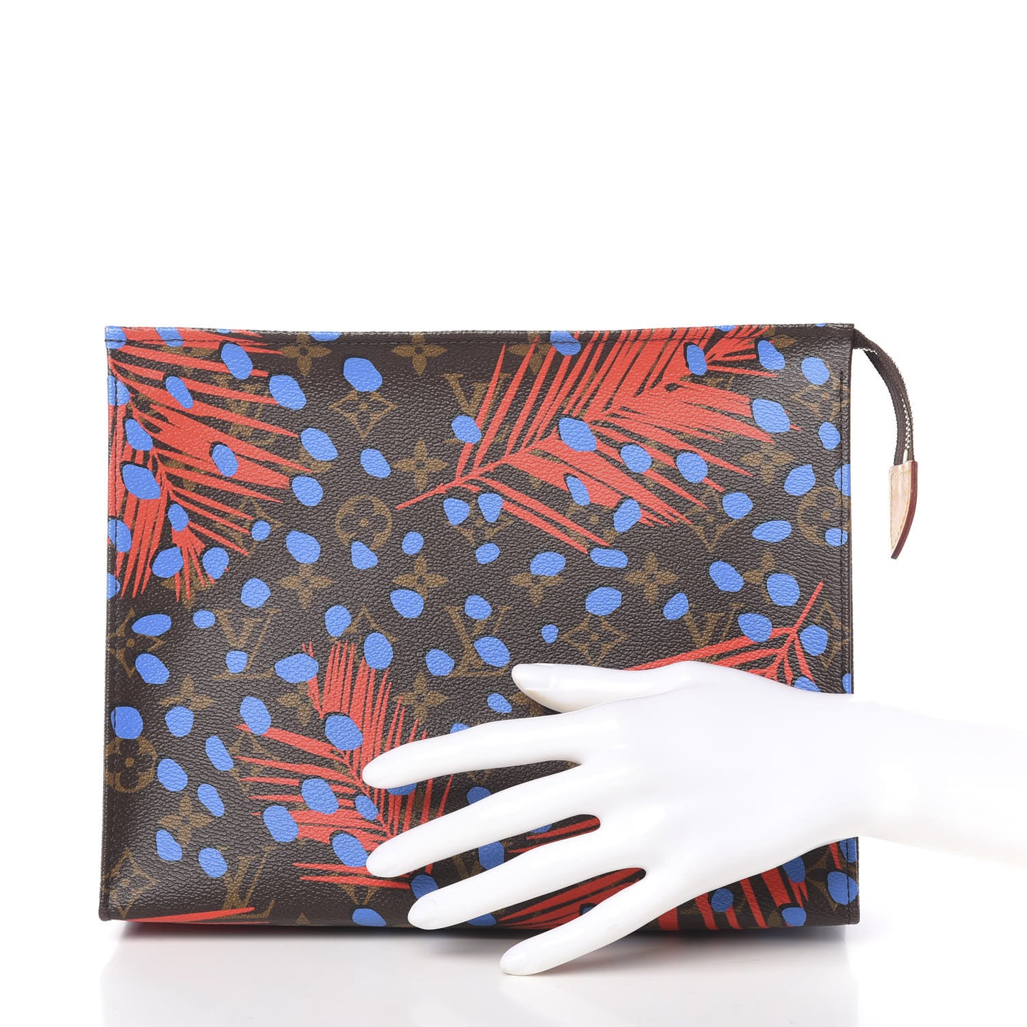 Monogram Jungle Dots Toiletry Pouch 26 Coquelicot Denim