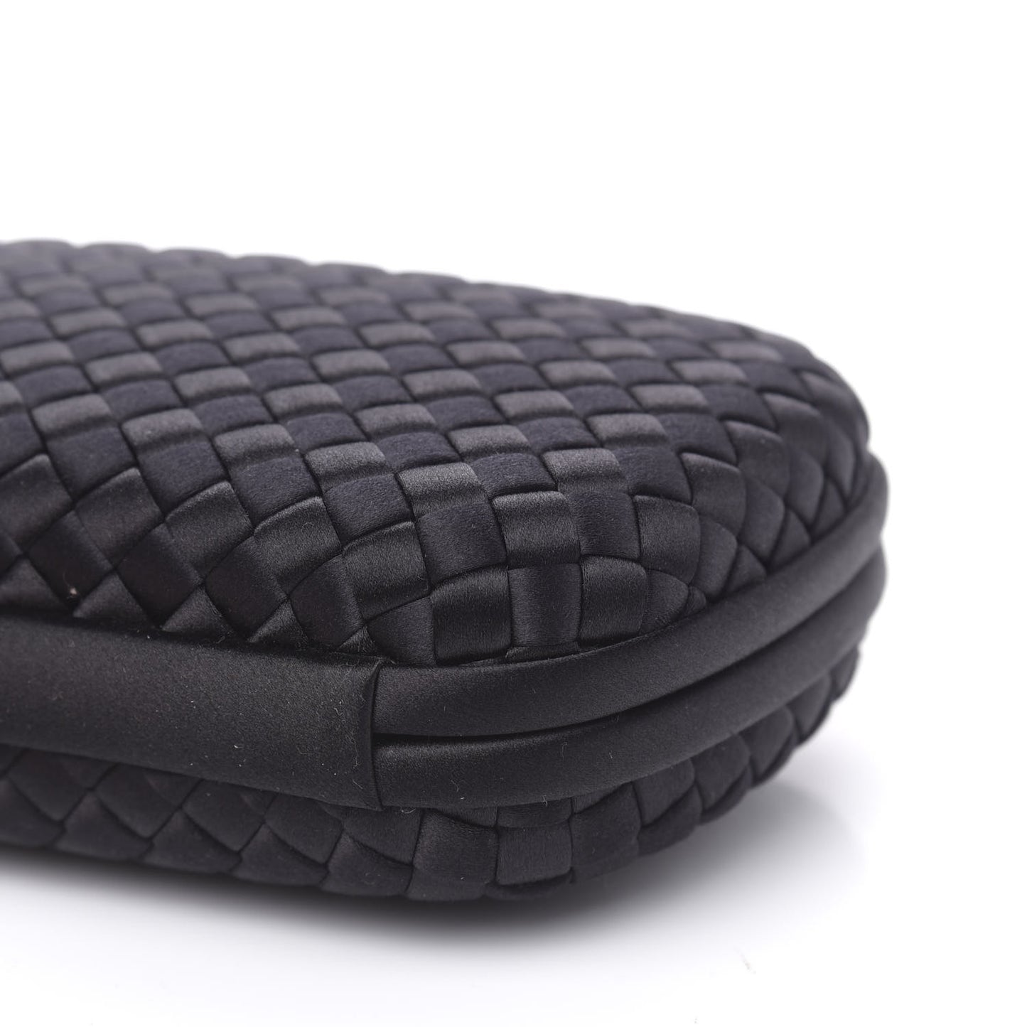 Satin Intreccio Impero Chain Knot Clutch Black