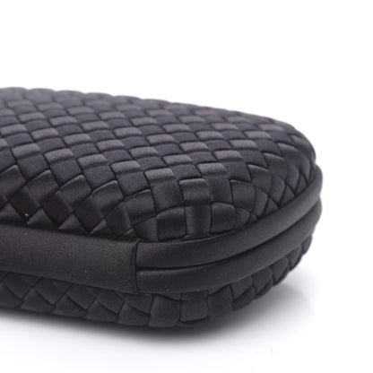 Bottega Veneta Satin Intreccio Impero Chain Knot Clutch Black 8 of 8