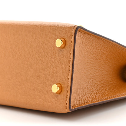 Hermes Chevre Mysore Verso Mini Kelly Sellier 20 Caramel Cacao 8 of 10