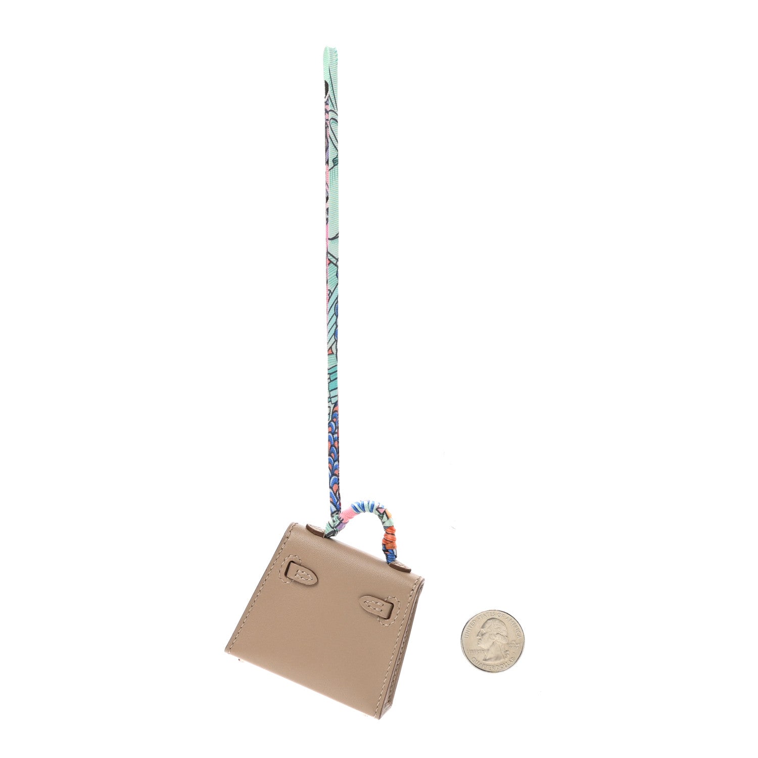 Hermes Tadelakt Mini Kelly Twilly Bag Charm Argile 2 of 5