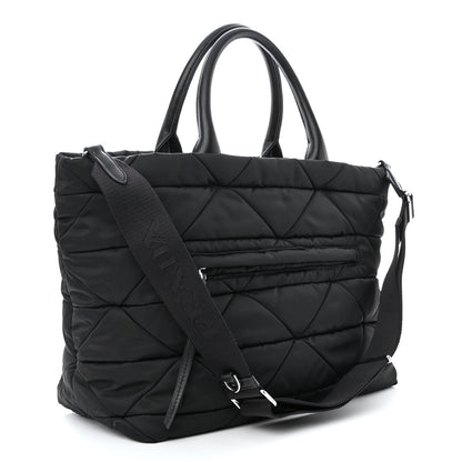 Prada Re-Nylon Nappa Triangle Quilted Padded Medium Double Handled Zip Tote Black 3 of 12