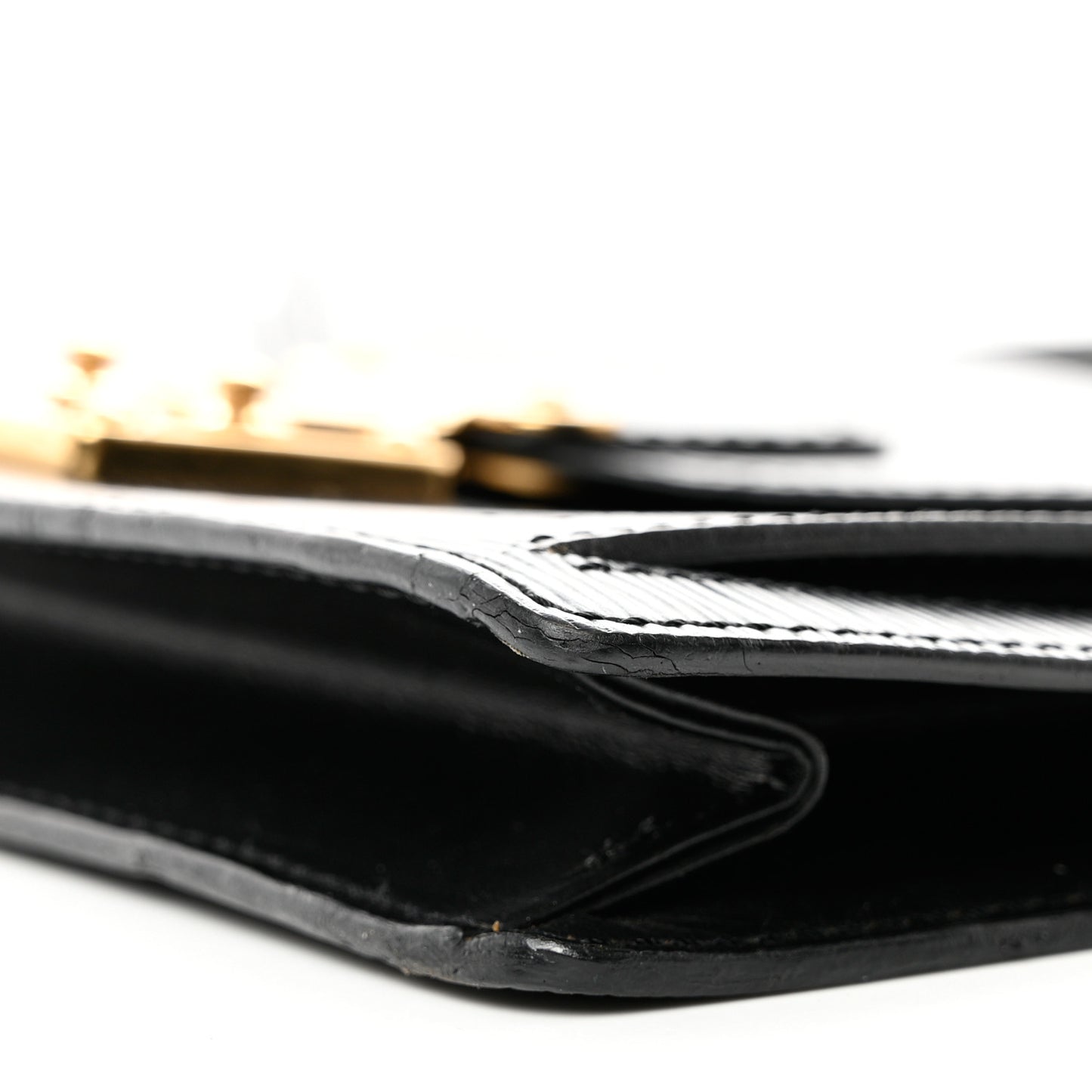 Epi Pochette Sellier Dragonne Clutch Black