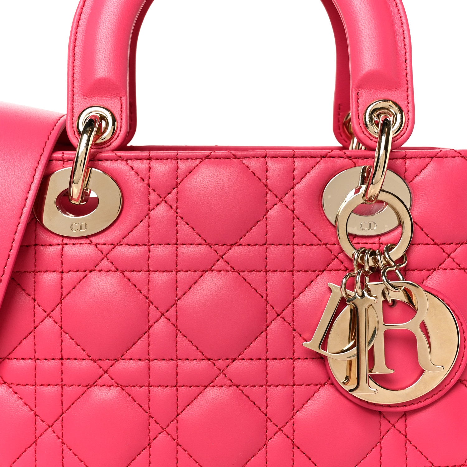 Christian Dior Lambskin Cannage Small My ABCDior Lady Dior Passion Pink 8 of 10