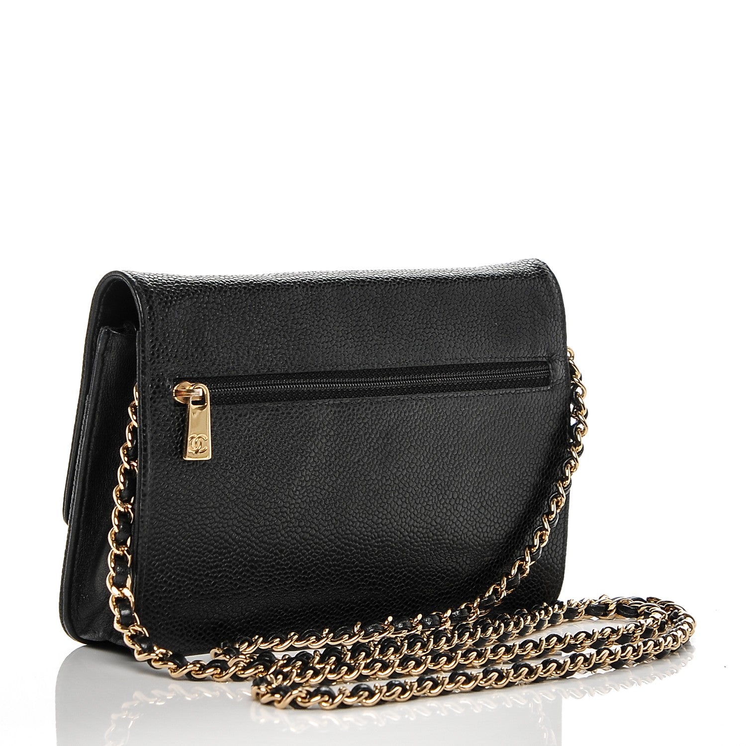 Chanel Caviar Timeless CC Wallet On Chain WOC Black 3 of 8