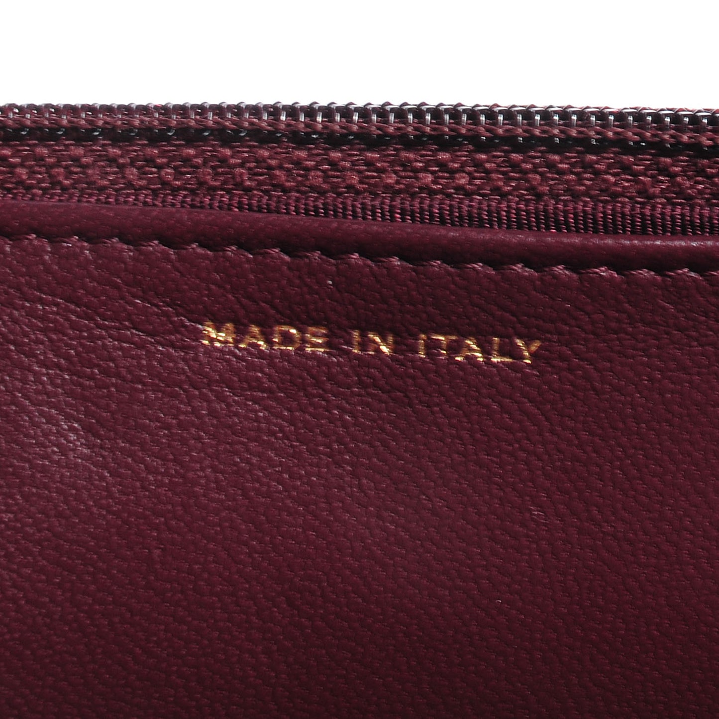 Lambskin Quilted Wallet On Chain WOC Bordeaux