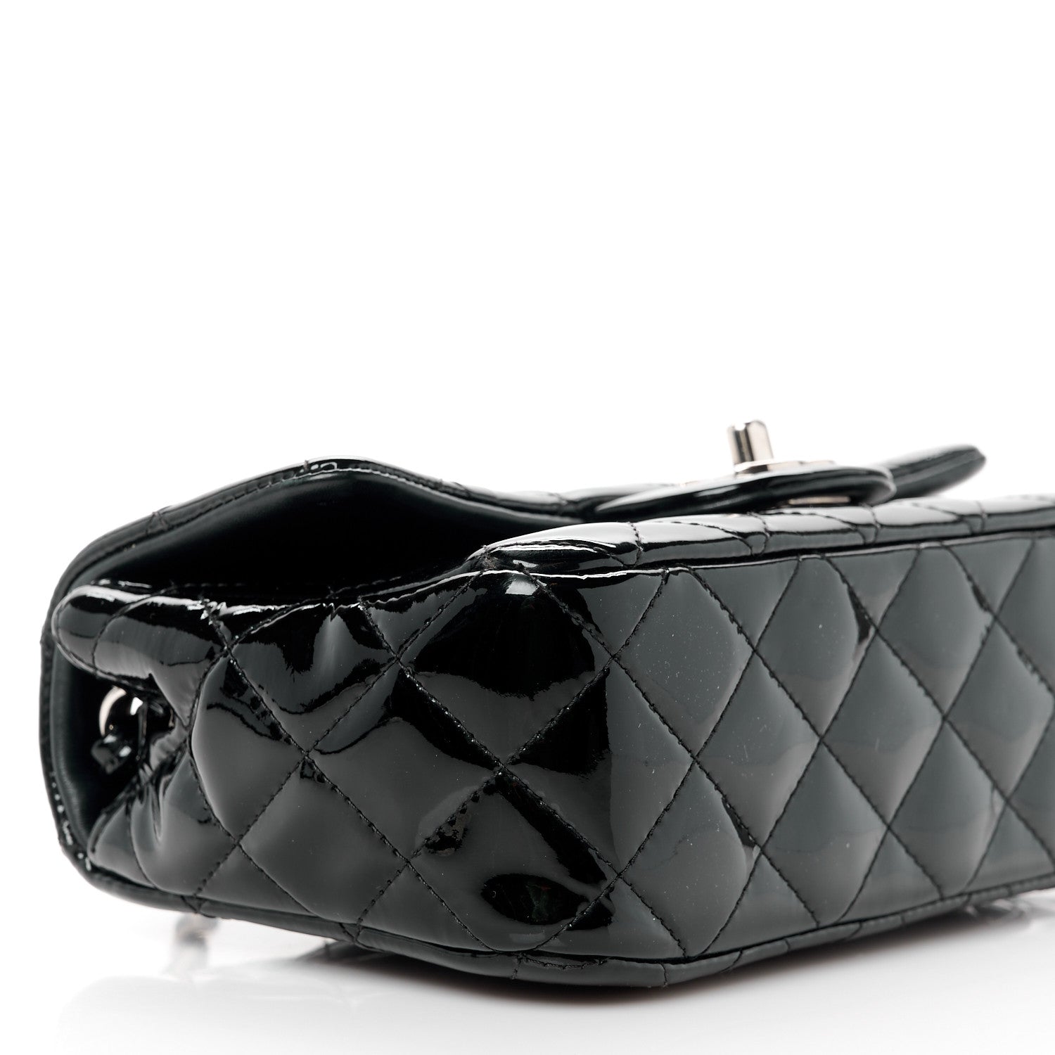 Chanel Patent Calfskin Quilted Mini Rectangular Flap Black 10 of 11